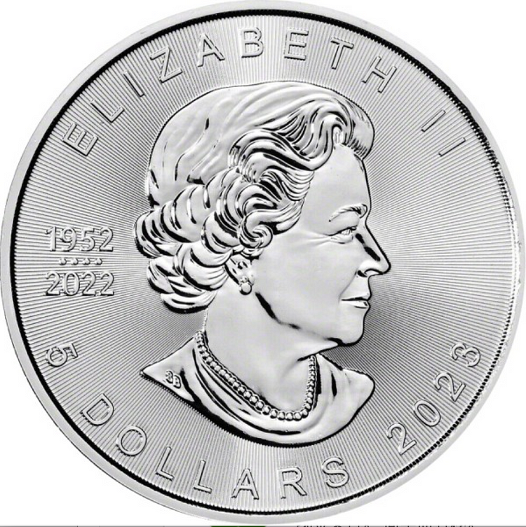 2023 Canadian Fine Silver Elizabeth II Maple Leaf $5 Coin