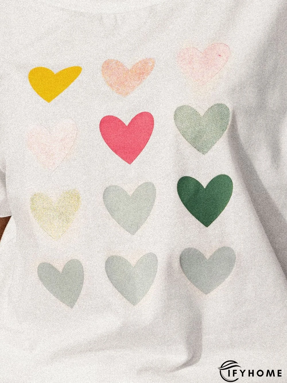 Casual loose summer short sleeve love print T-shirt | IFYHOME