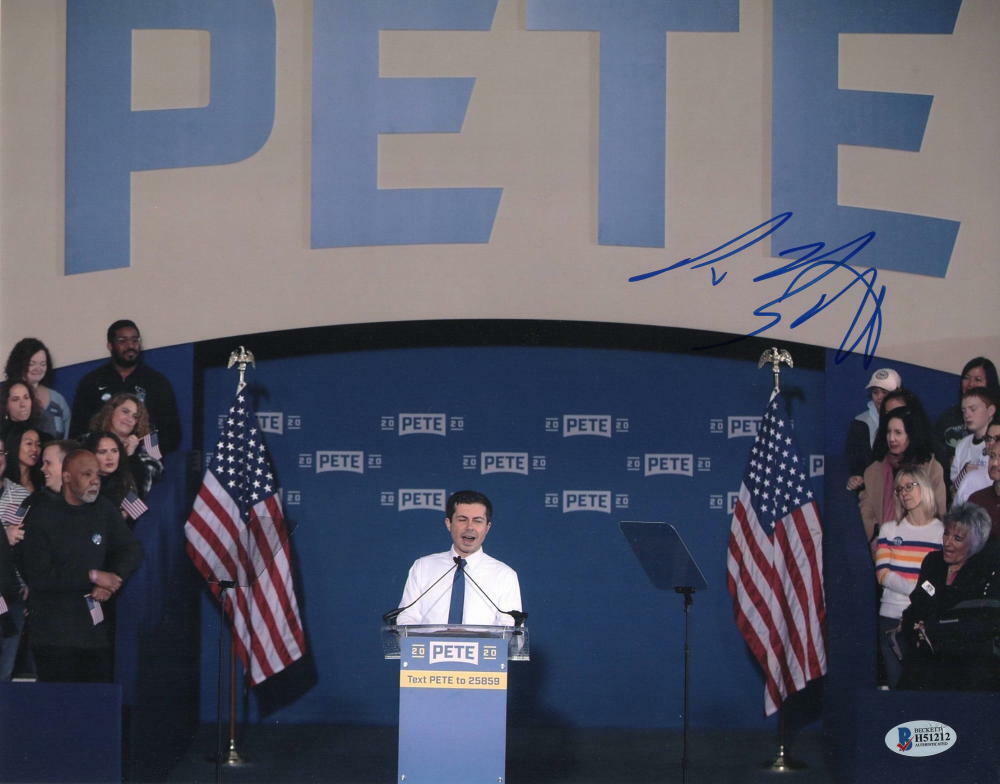 MAYOR PETE BUTTIGIEG SIGNED AUTOGRAPHED 11x14 Photo Poster painting - 2020 PRESIDENT, CHASTEN