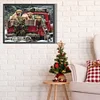 Weihnachten Oldtimer und Welpe - runder Bohrer Diamantmalerei - 40*30cm
