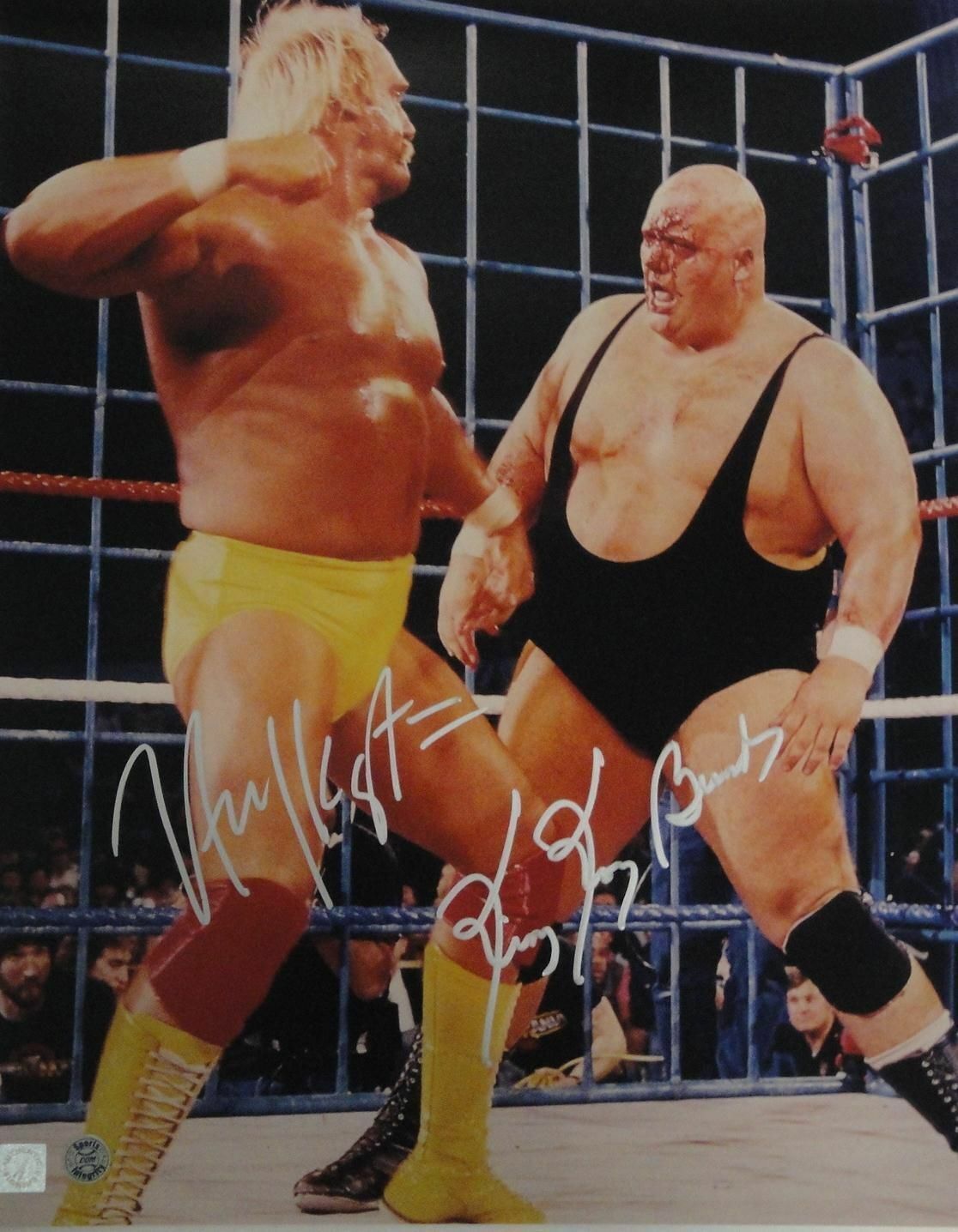 Hulk Hogan King Kong Bundy Signed Autograph 16X20 Photo Poster paintinggraph Fighting in Ring