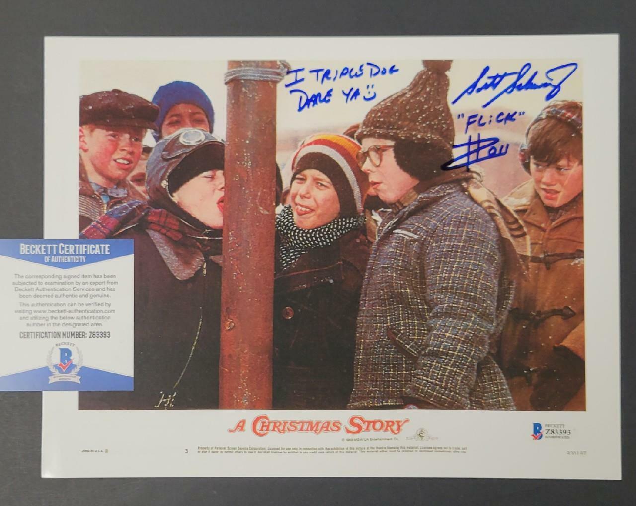 Scott Schwartz signed A Christmas Story 8.5x11 Lobby Card ~ Beckett BAS COA