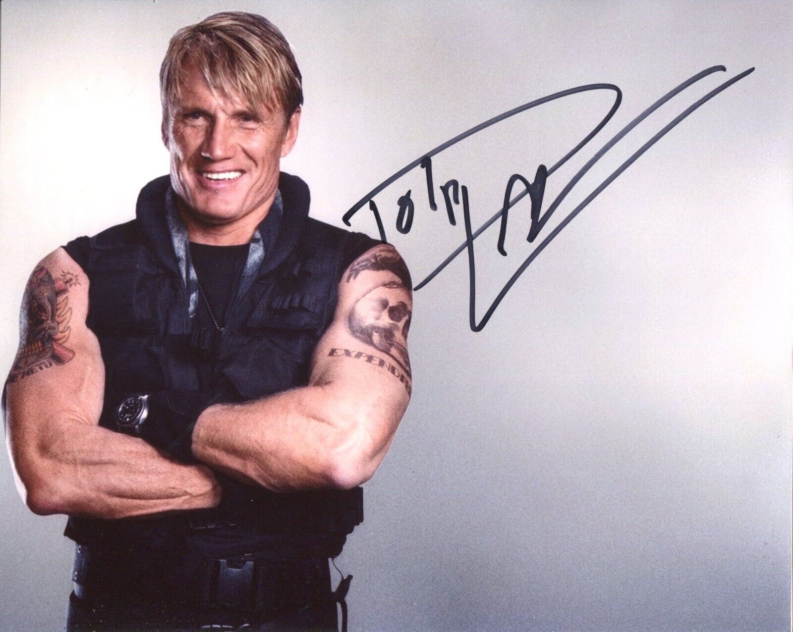 Rocky and action movie star Dolph Lundgren signed 8x10 Photo Poster painting