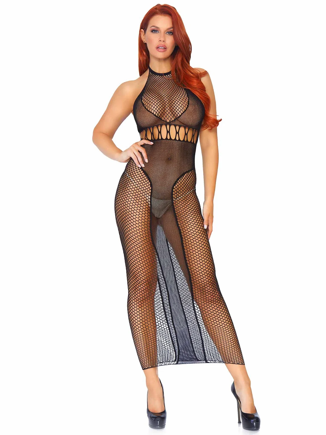 Power Move Fishnet Bodycon Dress