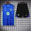 2025/2026 Barcelona Pre-Match Training Blue Vest+Shorts Football1:1 Thai Quality