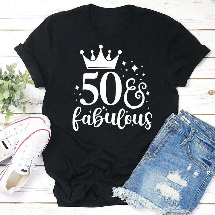 fabulous 50th  Birthday T-shirt Tee -02793-Annaletters