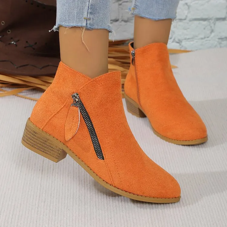 Breakj Breakj Thick Background Solid Color Tip Side Zipper Martin Boots 2025 Spring And Autumn New Short-Box Women Boots