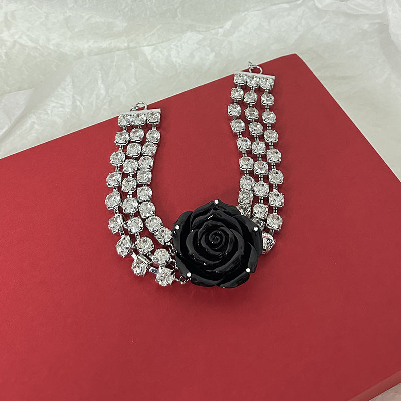 Avni Crystal Rose Necklace Flowering Girl