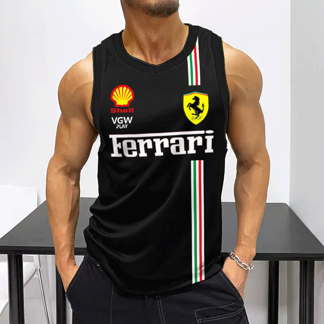 Men's Racing Fitness Casual Sleeveless Tank / TECHWEAR CLUB / Techwear