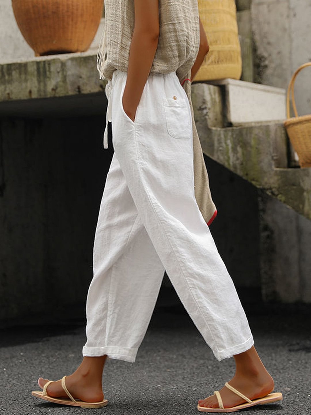 Airrys™ Women's Pure Color Elegant Casual Cotton Pants