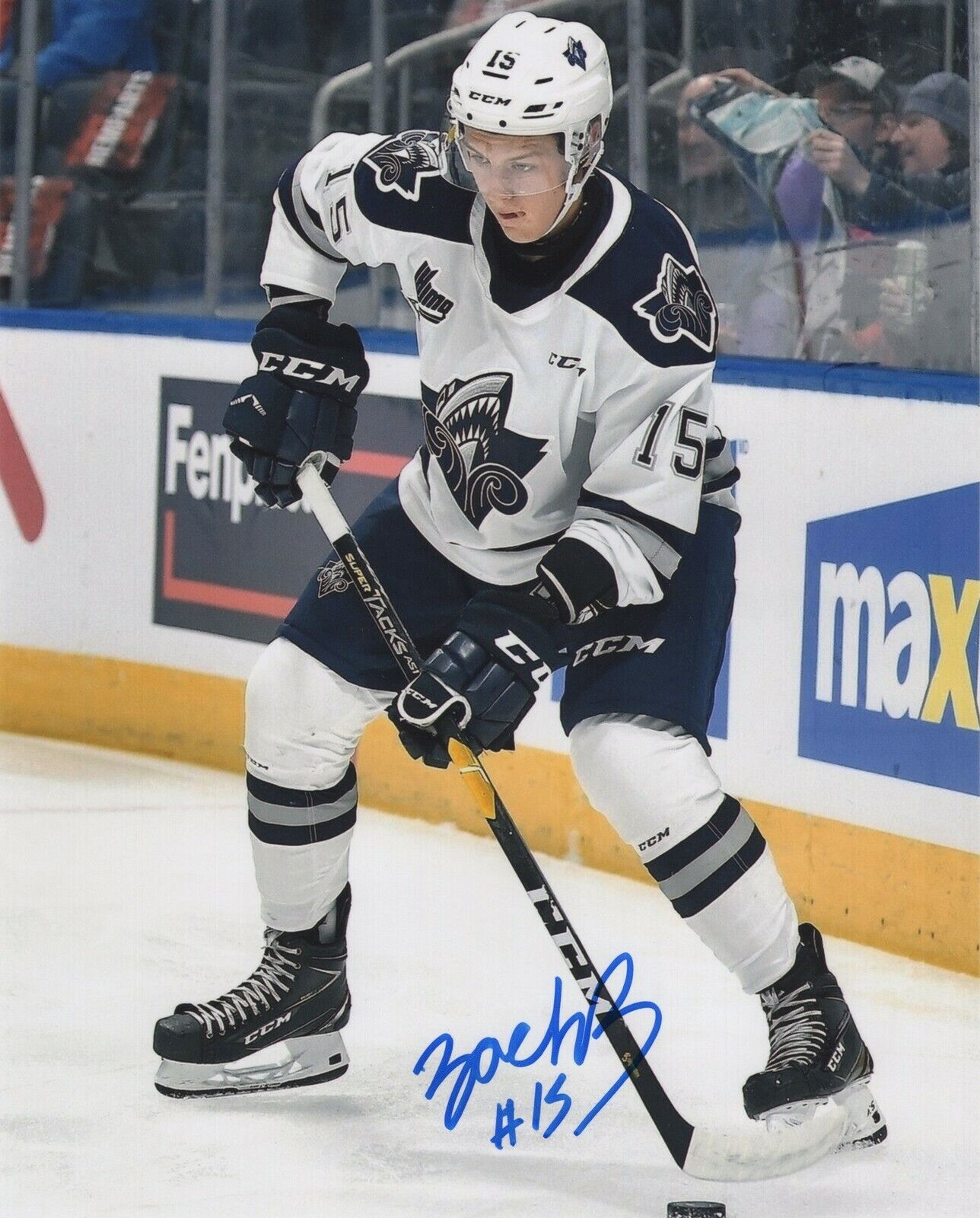 ZACH ZACHARY BOLDUC SIGNED RIMOUSKI OCEANIC 8X10 Photo Poster painting '21 DRAFT EXACT PROOF #2