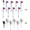 8Pcs American Flag Solar Stake Lights Weatherproof Garden Decorative Pole Flag Light Impact  Welcome Powered Outdoor Gardening Light for Outdoor Gardening Patio Yard