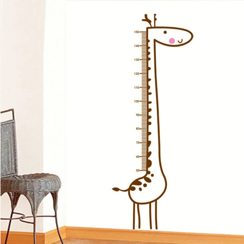 Cartoon Cute Giraffe Measuring Height Ruler Wall Stickers for Kids Room Home Decoration Wall Decal Home Decor Baby Nursery PVC