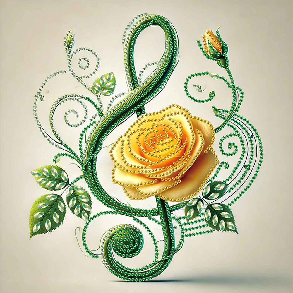 Music Symbols 30*30cm(canvas) special shaped drill diamond painting