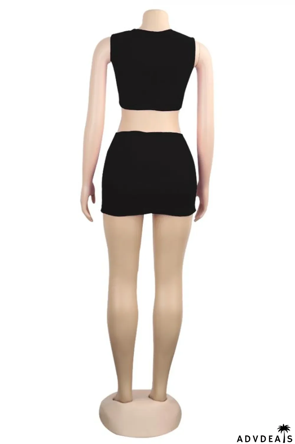 Fluorescent green Polyester Fashion Sexy Slim fit Two Piece Suits crop top Solid Fluorescent Skinny Sleeveless Two-Pi