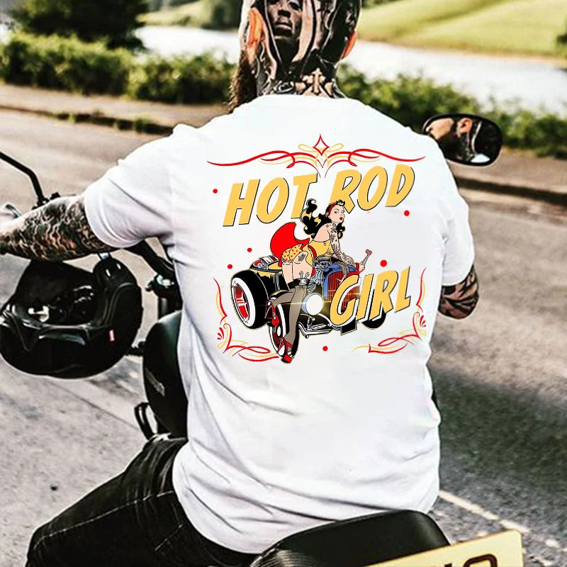 HOT ROD GIRL Sexy Lady Classic Car Print Men's T-shirt