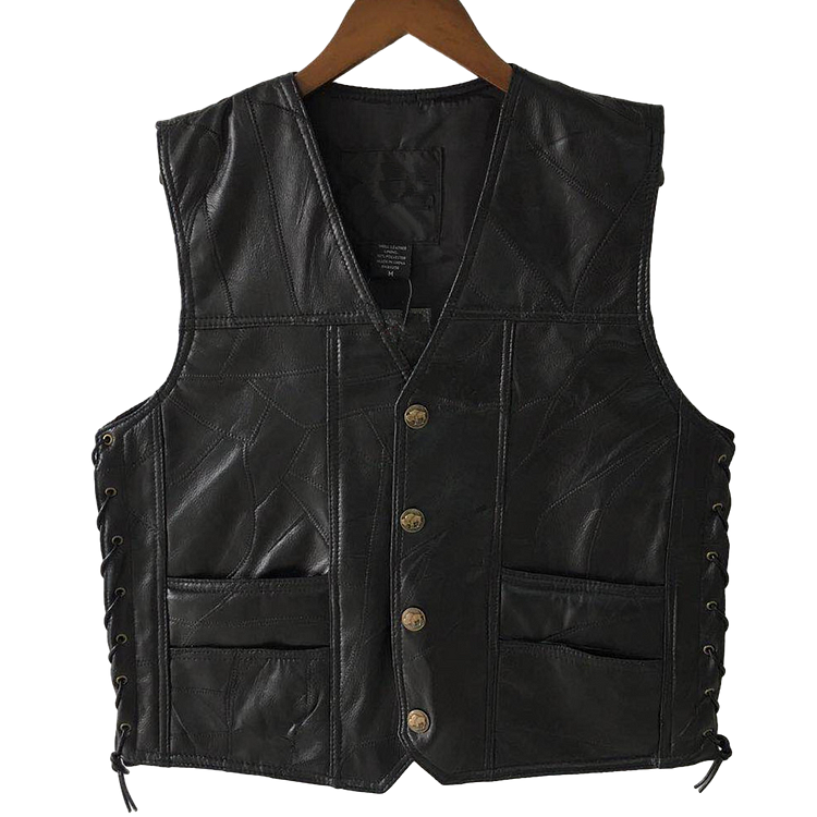 Pure Edition Super Cool Embroidered Badge Biker Riding Vest