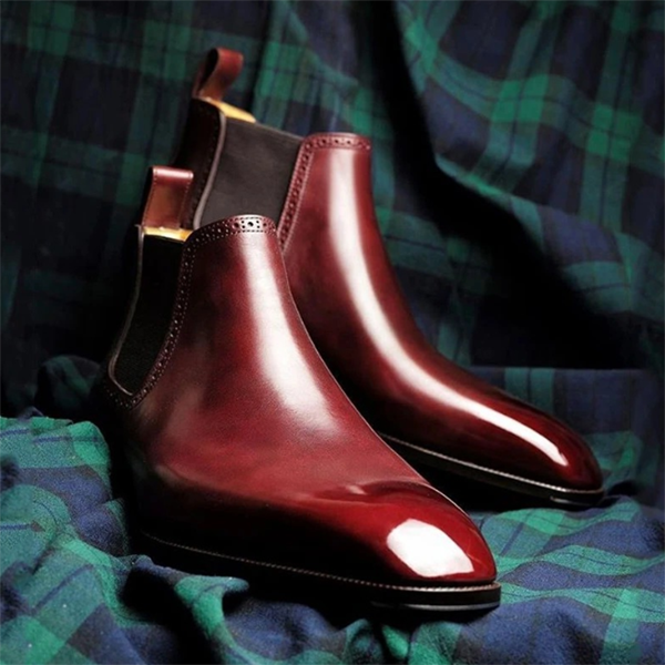 Low-heel Solid Color Men's Business Low-top Chelsea Boots