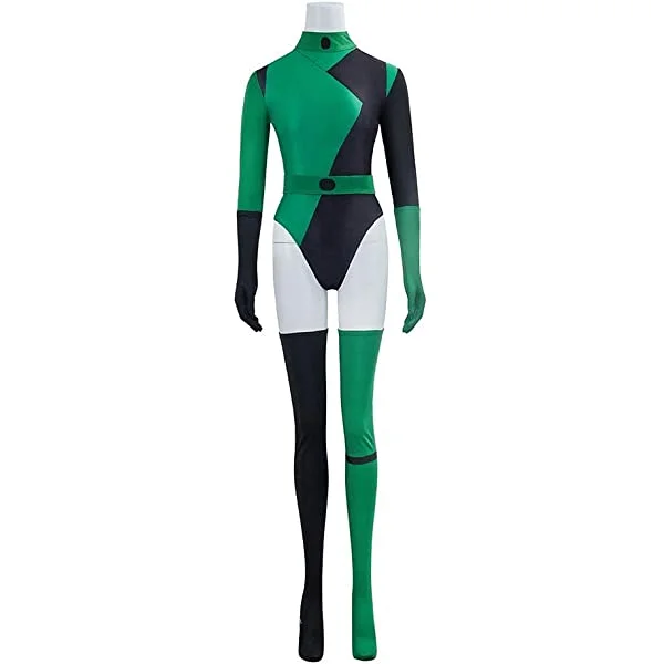 Shego Cosplay Costume Jumpsuit Shego Halloween Costume Sexy Bodysuit Super Villain Costumes for Adults Women
