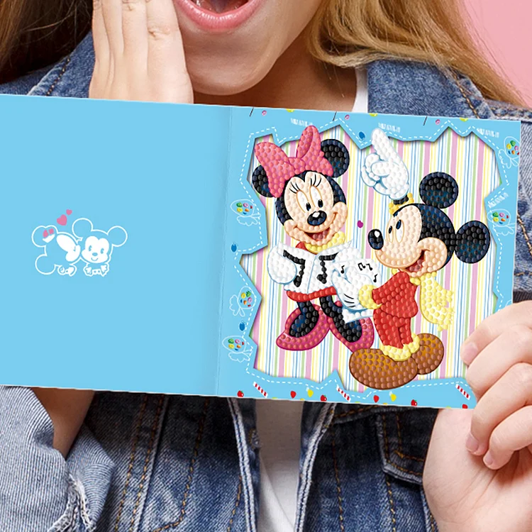 8pcs Mickey Mouse Diamond Painting Greeting Card Includes Envelope DIY  Postcards