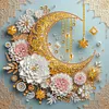 Fleur croissant de lune - peinture diamant de forme sp&eacute;ciale - 30*30cm