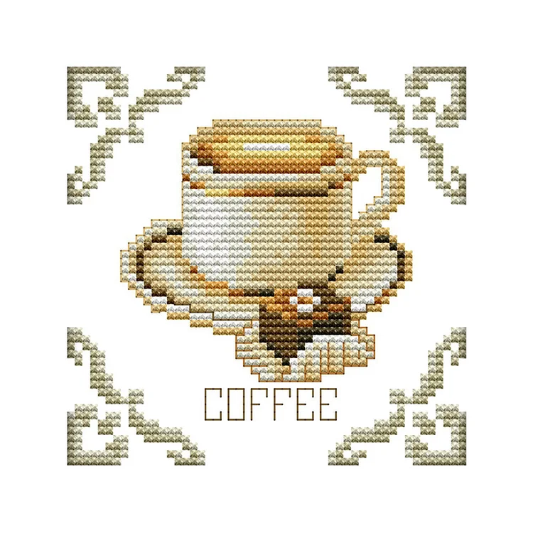 Coffee Dessert 14CT Printed Cross Stitch Kits (5 * 15CM) fgoby