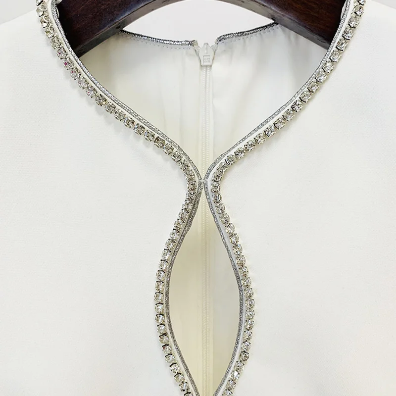 Nigikala Nigikala New Star High Street Fashion Heart-Shaped Hollow Studded Nails Long-Sleeved Micro-Tuff Jumpsuit