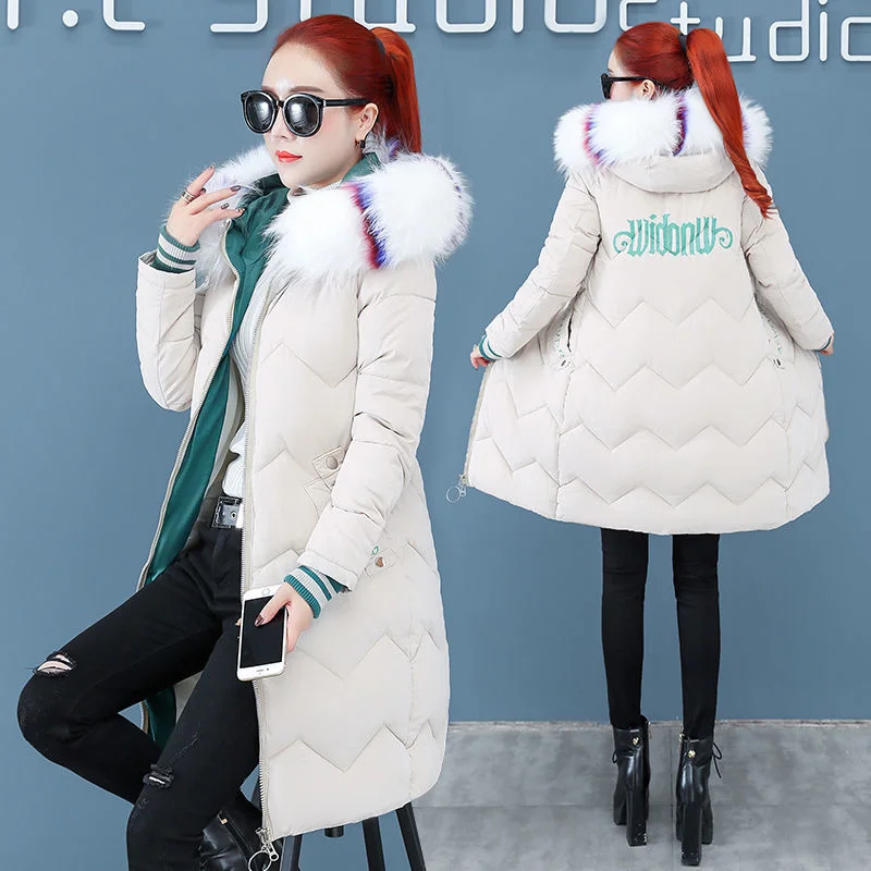 Coat Jacket Hooded Winter Jacket Women Parkas 2021 New Women's Jacket Fur Collar Outerwear Female Plus Size 3XL Cotton Padded