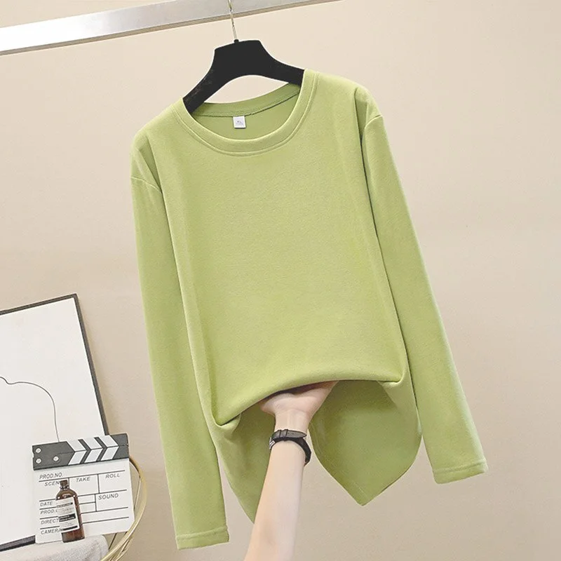 NEEDBO T shirt Women 100% Cotton Long Sleeve 4XL Oversize Sexy Casual t-shirt Women Korea Loose Full Tee Shirt Femme 2020 Tops