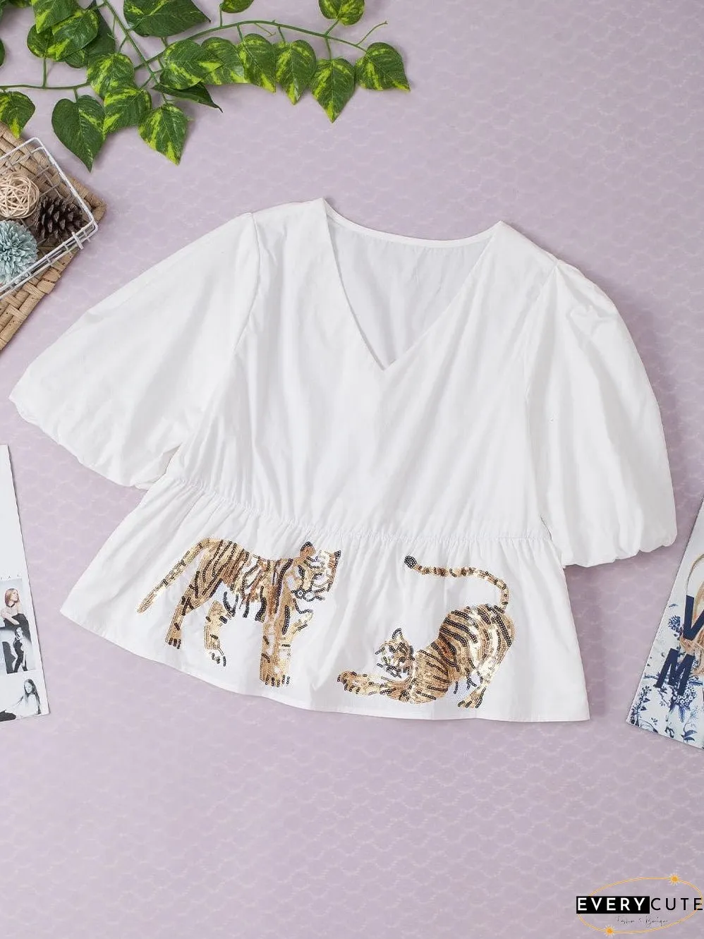 Adorable Tiger Print Top