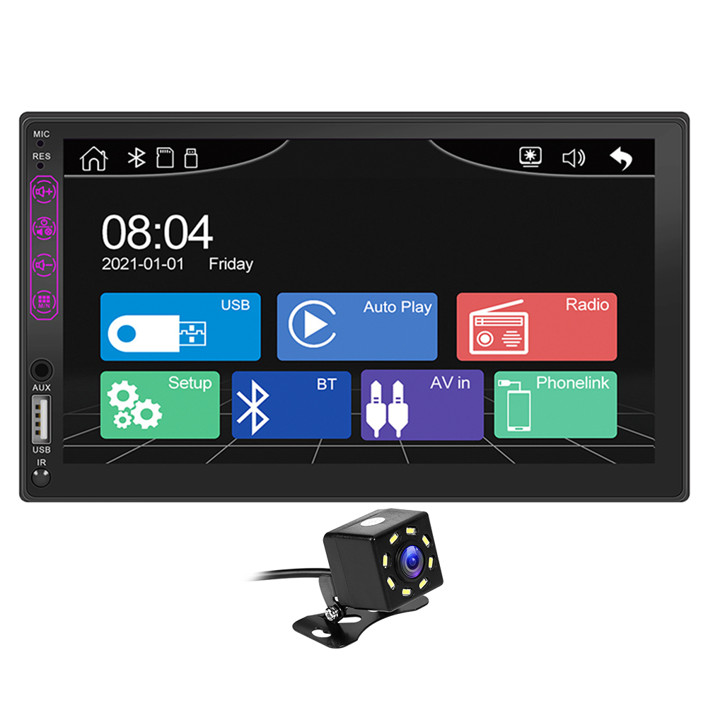 

L1 Car Stereo 7 inch Touchscreen Bluetooth AUX AM FM Radio + 8 LED Camera, 501 Original