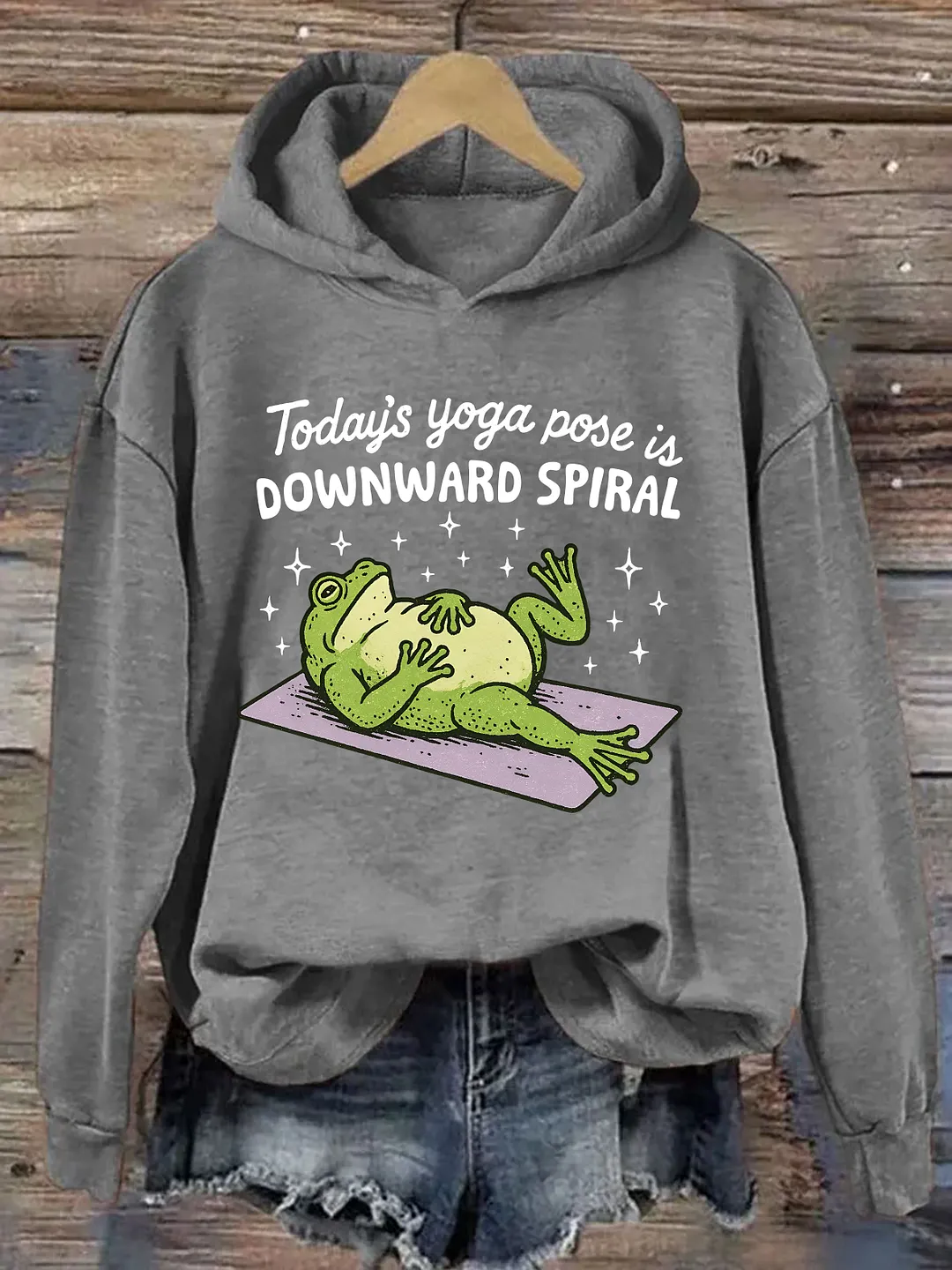 Today&rsquo;s Yoga Pose Is Downward Spiral Frog Hoodie