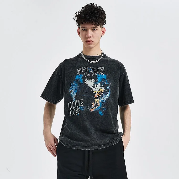 Pure Cotton Jujutsu Kaisen Divine Dogs T-shirt weebmemes