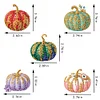 5pcs DIY Halloween Pumpkin Diamond Painting Double Sided Keychains