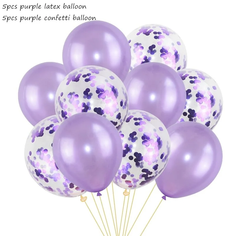 10Pcs Mixed Confetti Balloons Happy Birthday Party Helium Balloon Decorations Wedding Festival Latex Balloon Party Supplies
