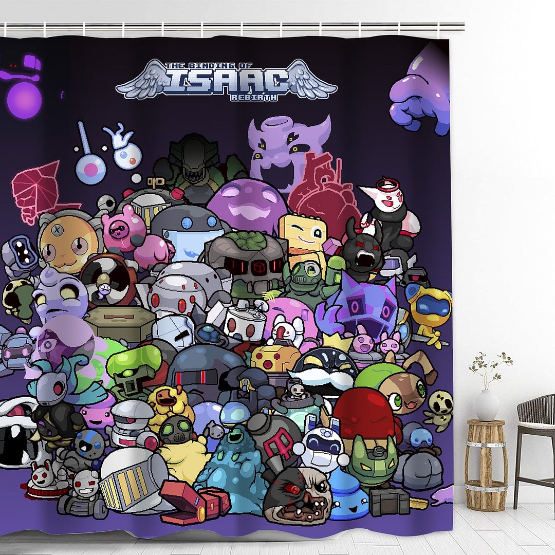 The Binding of Isaac Shower Curtain with Hooks Thicken Waterproof Bathroom Decoration