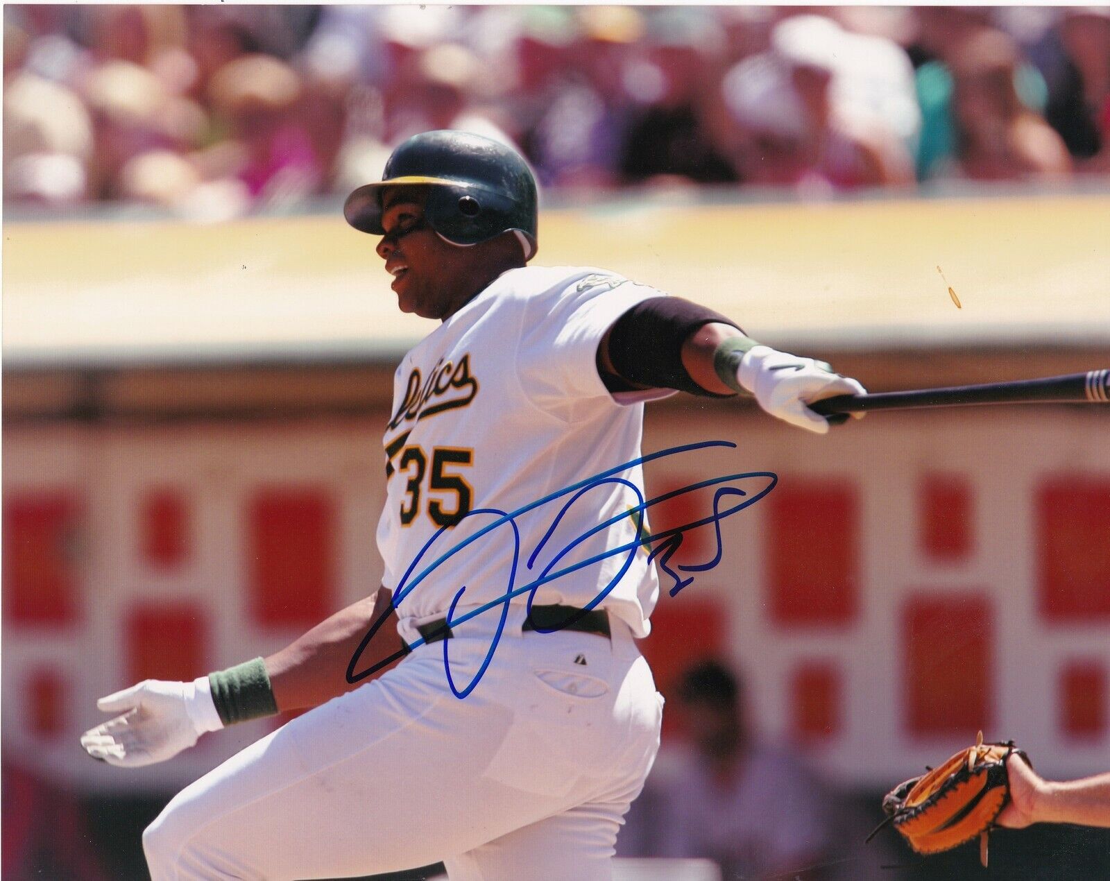 FRANK THOMAS OAKLAND A'S ACTION SIGNED 8x10