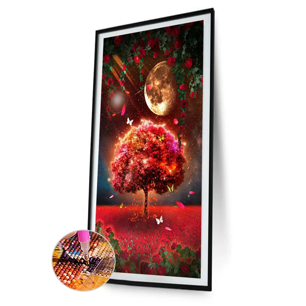 Full Round Diamond Painting 40*70cm - Moonlight Meteor Butterfly Mangrove
