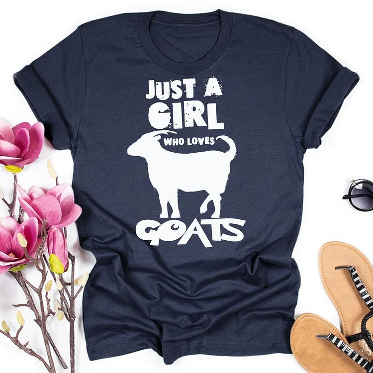 Just a Girl Who Love Cow Round Neck T-shirt-0018756