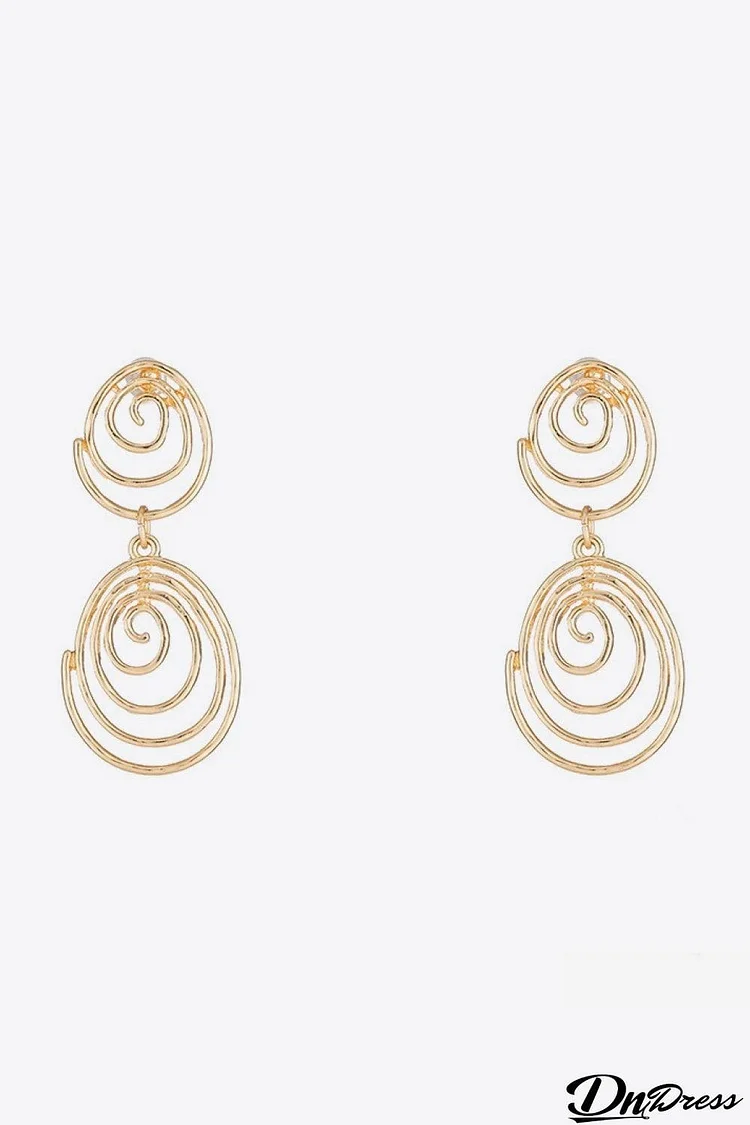 18K Gold-Plated Alloy Spiral Earrings