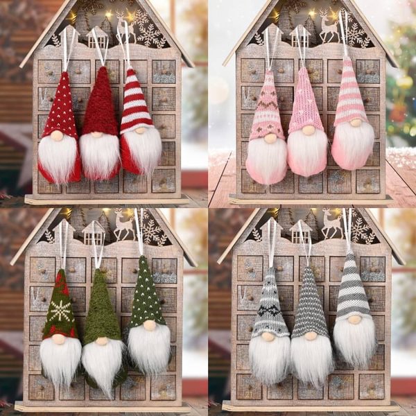 15 Styles 1Pcs/3Pcs Christmas Swedish Gnome Santa Doll Ornaments Hanging Xmas Tree Fireplace Pendant - Shop Trendy Women's Fashion | TeeYours