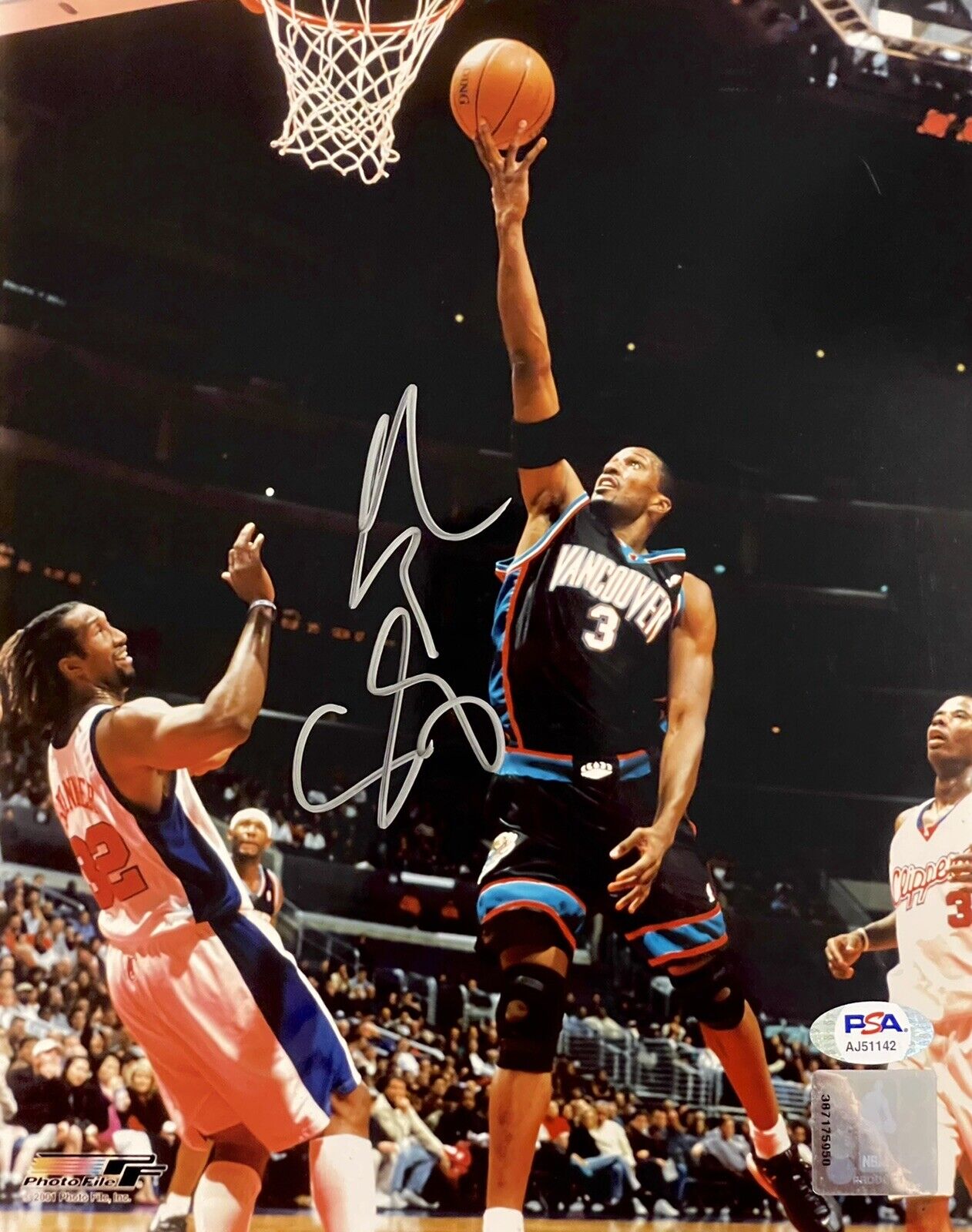 Shareef Abdur Rahim Signed Auotgraphed Vancouver Grizzlies 8x10 Photo Poster painting PSA/DNA