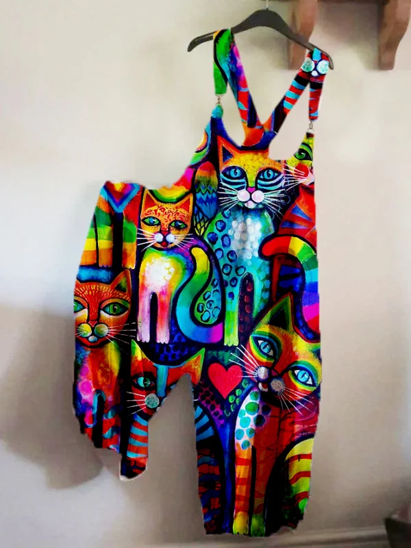 Casual cat and mouse print Jumpsuit