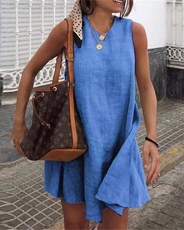 casual solid sleeveless holiday daily fashion mini dresses p109999