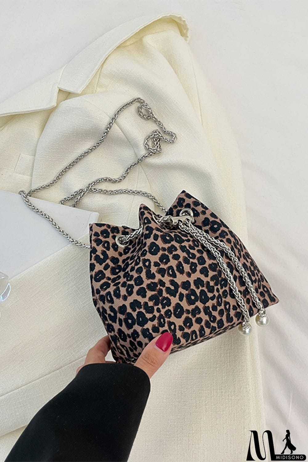 MidiSono - Animal Print Nylon Bucket Bag