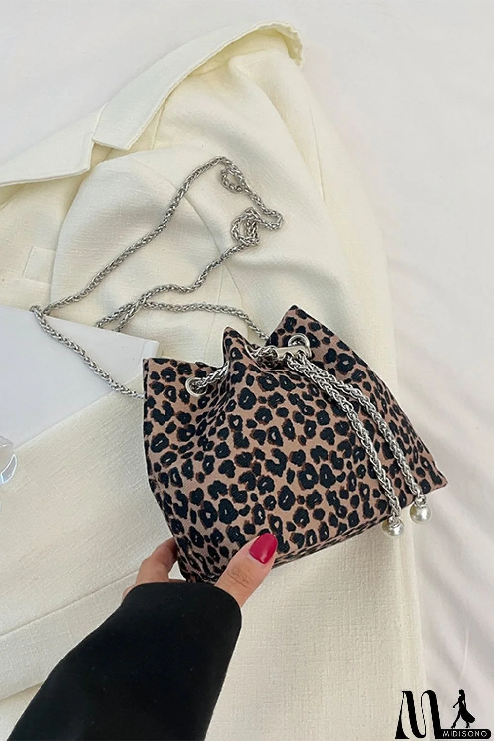 MidiSono - Animal Print Nylon Bucket Bag