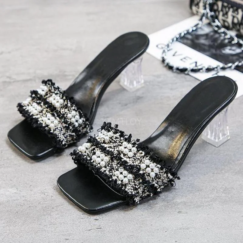 Summer Slippers Women Shoes Beach Colorful String Bead Fashion Flip Flops Mules Ladies Outside Zapatillas Mujer Casa