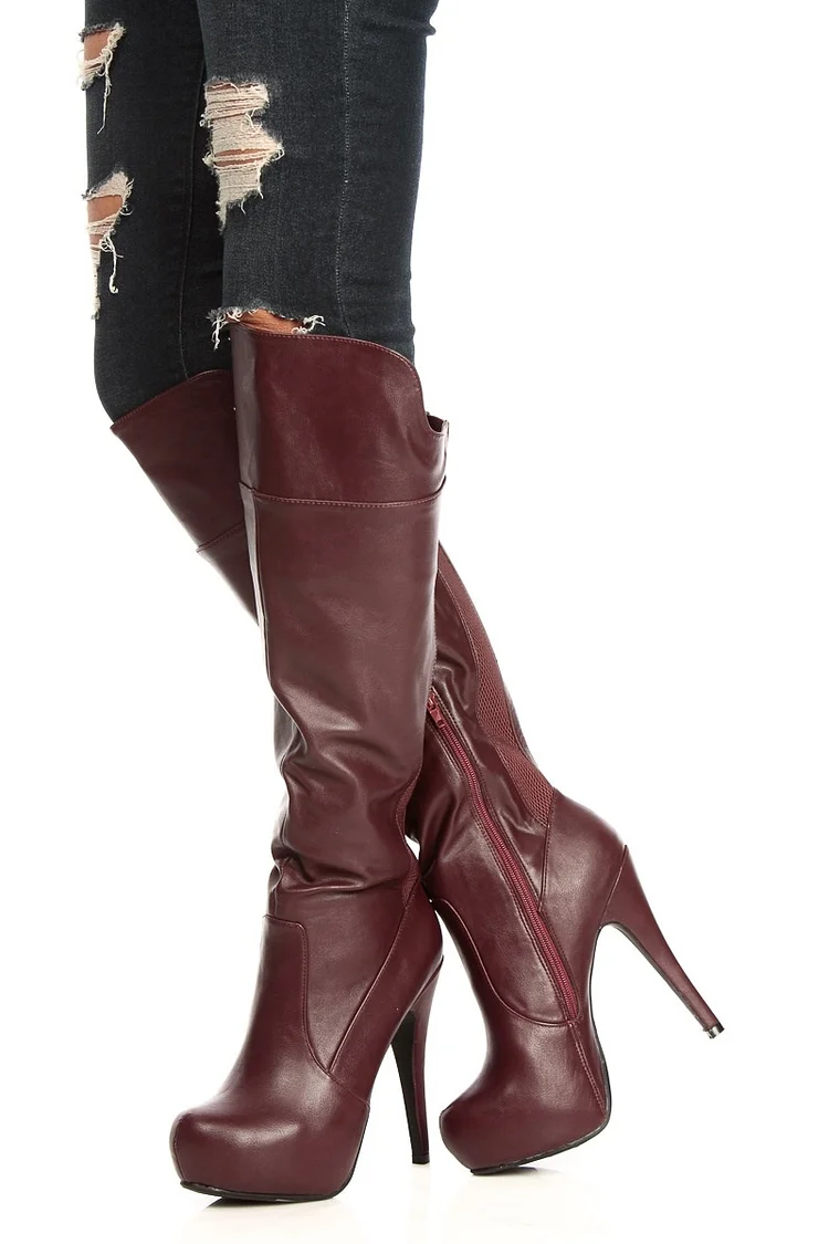 Maroon hotsell platform boots