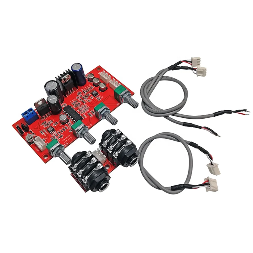 Karaoke Board Microphone Mixing Board for Electret Microphone Mic Board PT2399 Reverbe Circuit with AD828 Preamp