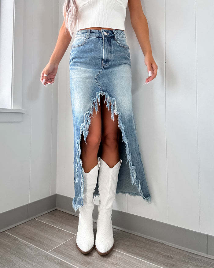 The Denim Maxi Skirt